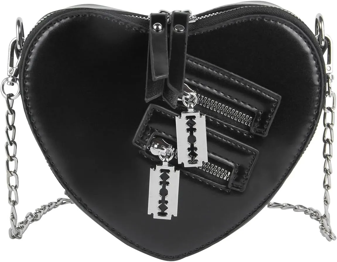 Women Red Heart Purse Cute Love Heart Shape Shoulder Handbag Girls Evening Clutch Bag Chain Purse