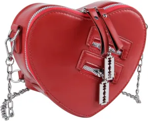Women Red Heart Purse Cute Love Heart Shape Shoulder Handbag Girls Evening Clutch Bag Chain Purse