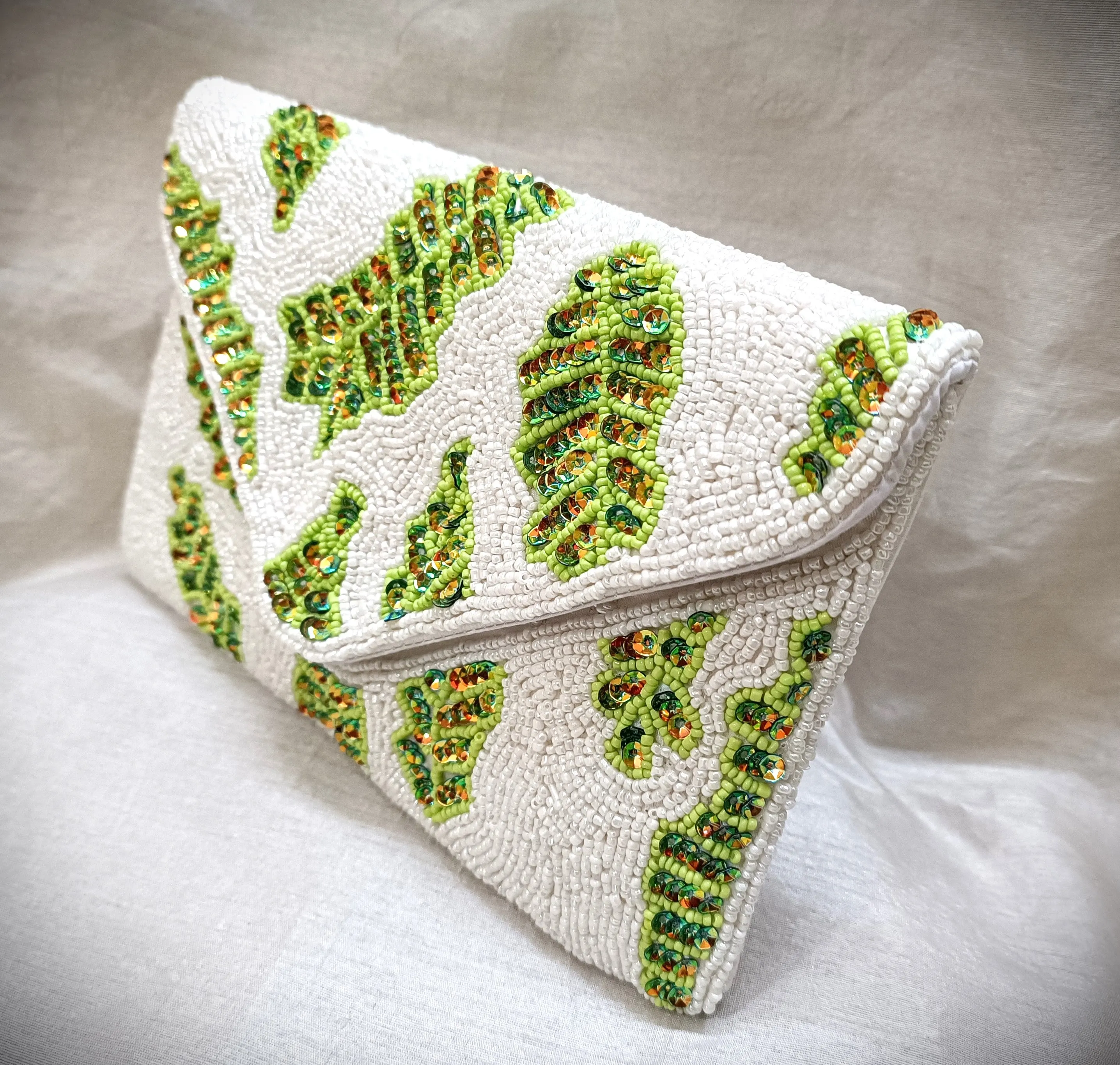 women stylish partywear beaded sling bag