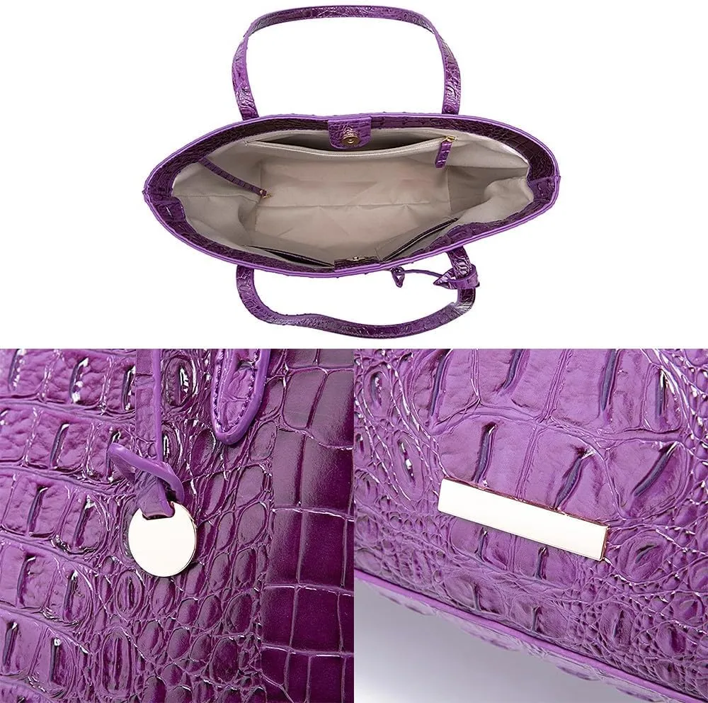 Women Tote Bag Crocodile Print Western Purses for Women Shoulder Hobo Top Handle Handbags for Shopping Travel