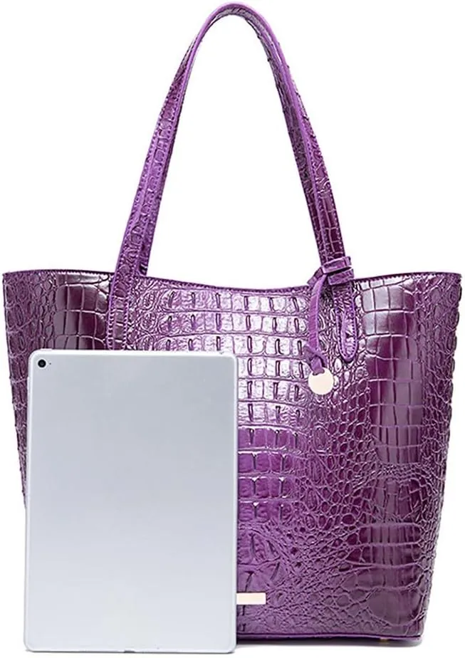 Women Tote Bag Crocodile Print Western Purses for Women Shoulder Hobo Top Handle Handbags for Shopping Travel