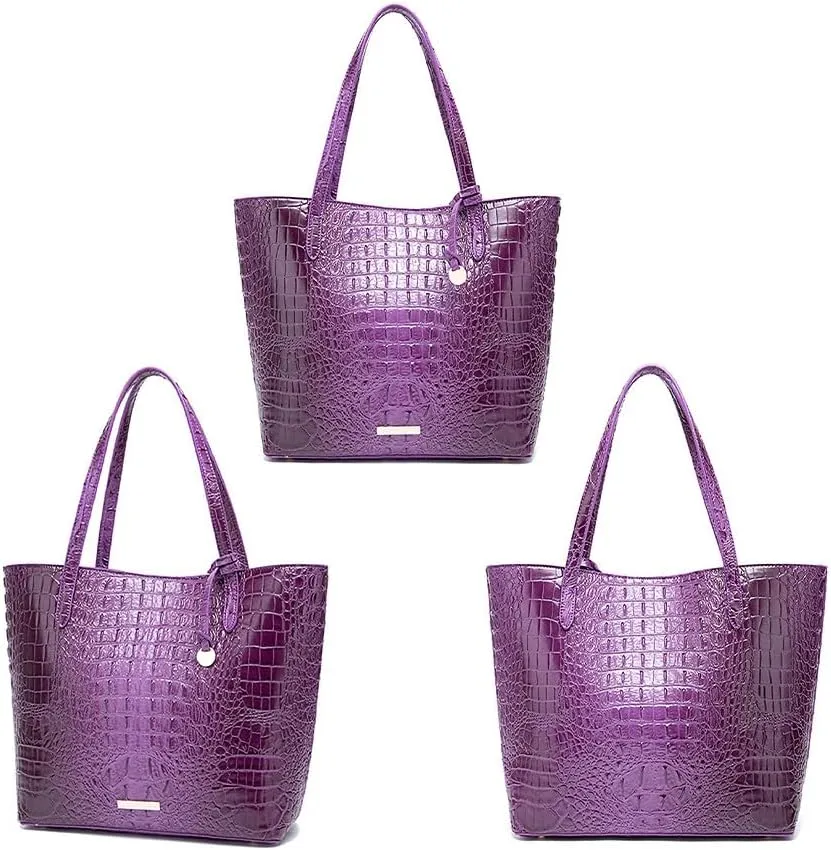 Women Tote Bag Crocodile Print Western Purses for Women Shoulder Hobo Top Handle Handbags for Shopping Travel