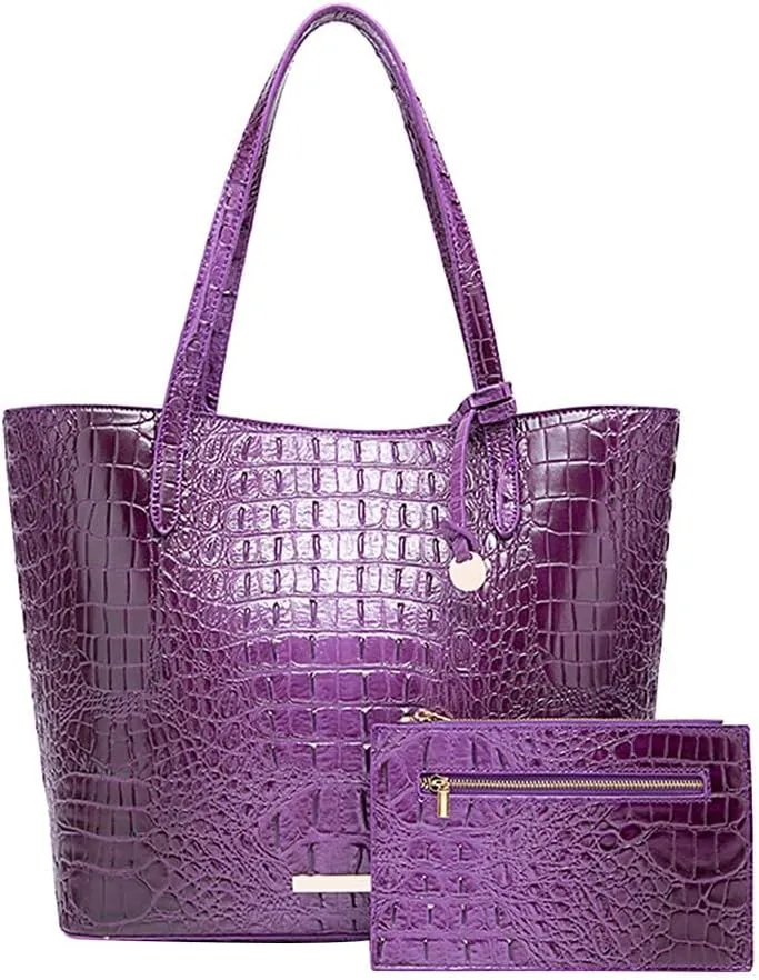 Women Tote Bag Crocodile Print Western Purses for Women Shoulder Hobo Top Handle Handbags for Shopping Travel