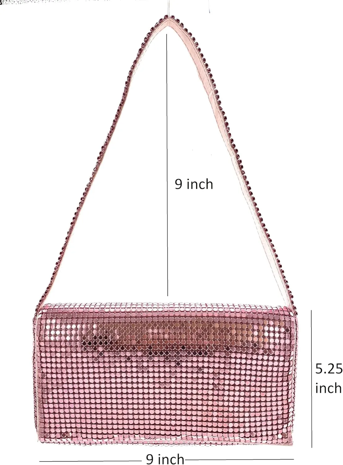 Women Vintage Evening Clutch Metal Mesh soft purse with Short Shoulder Strap for Parties, Weddings, Events