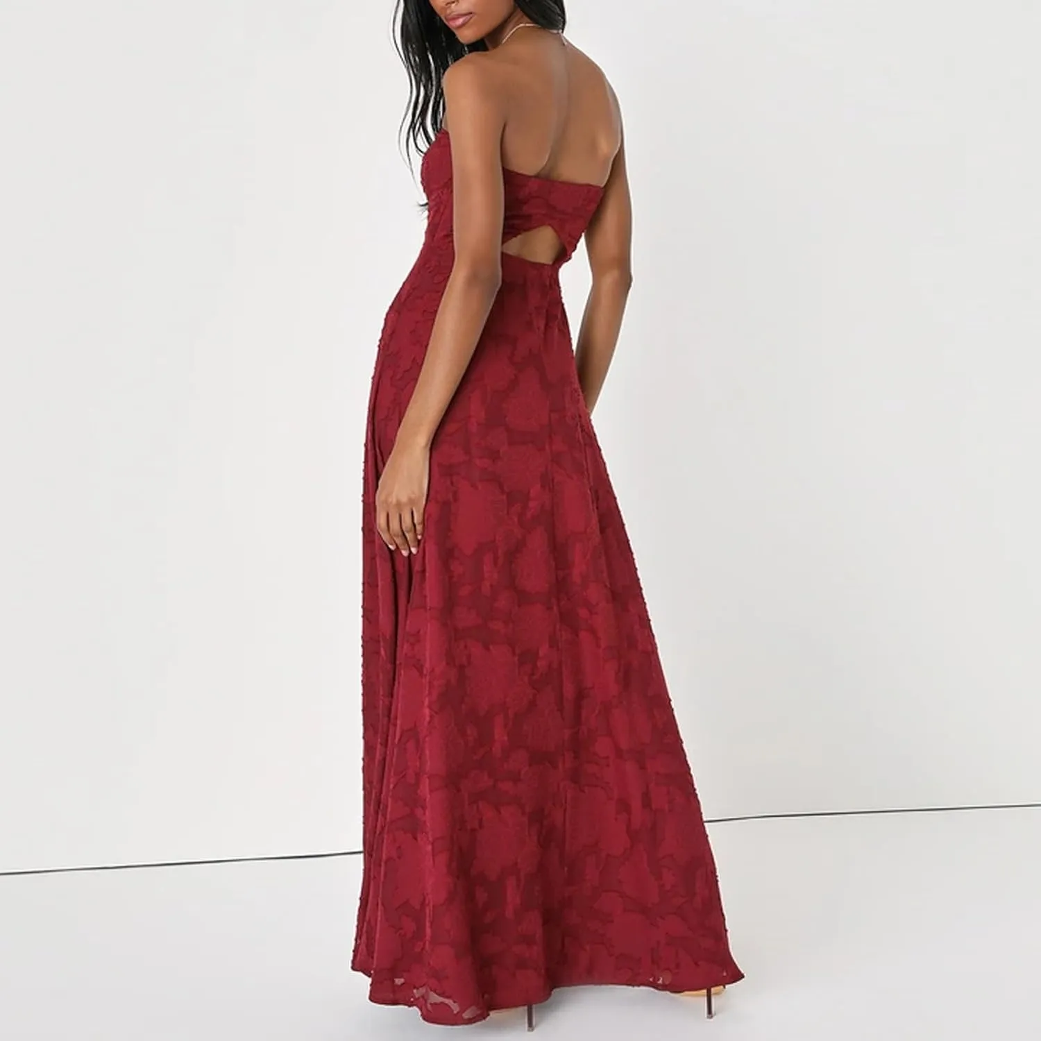 Women Y2k Satin Tube Maxi Dress Cut Out Backless Bodycon Strapless Dresses Cocktail 2025 Summer Beach Sundress