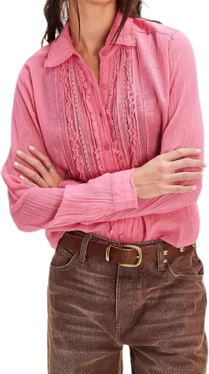 Women Y2K Vintage Sheer Button Front Blouse Cute Long Sleeve Ruffle Trim Slim Shirt Coquette Summer Going Out Tops