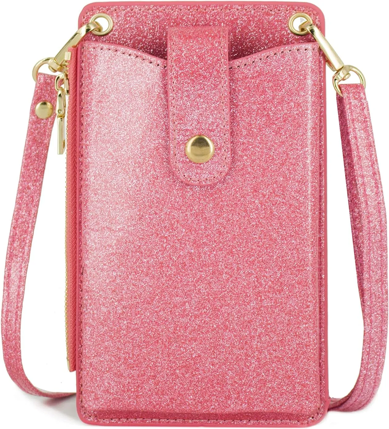 Womens Cellphone Crossbody Bag Small Light Leather Shoulder Purse Handbag Card Wallet Lanyard Case Girls Satchel Pouch