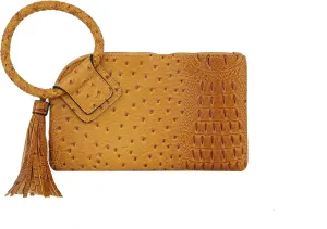 Womens Clutch Purse Wristlet Wallet Evening w/Hand Strap Casual Formal Vegan Leather - Metro Muse