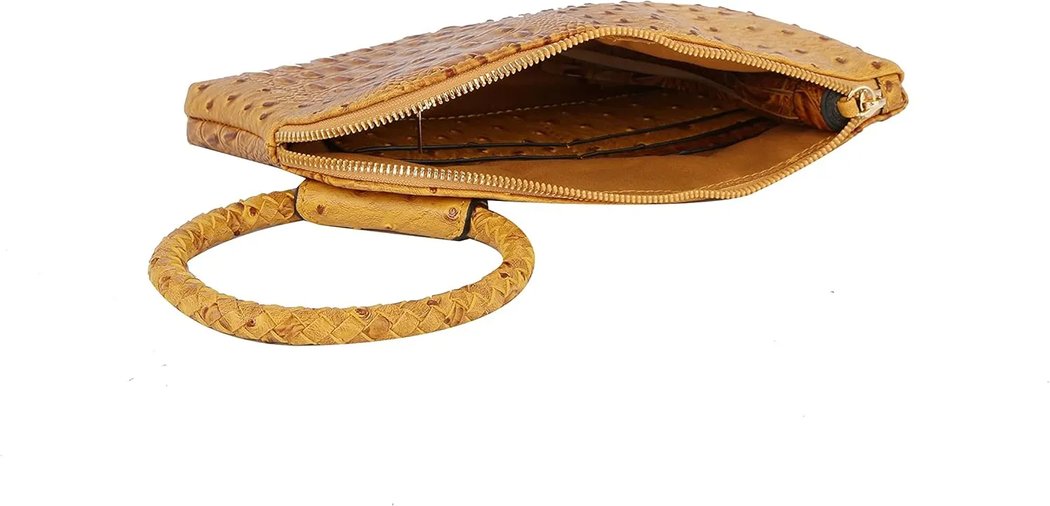 Womens Clutch Purse Wristlet Wallet Evening w/Hand Strap Casual Formal Vegan Leather - Metro Muse
