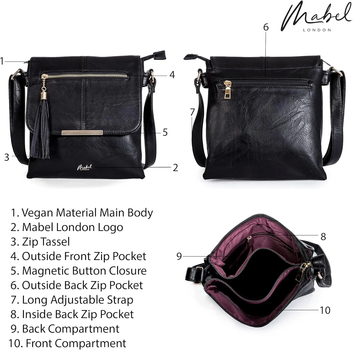 Women’s Cross Body Handbags – Trendy Messenger Long Shoulder Strap Bags in Various Styles