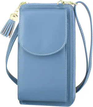 Womens Crossbody Bag Big Tassels Small Phone Purse Shoulder Bag Leather Travel RFID Card Wallet Case Baggap Handbag Clutch