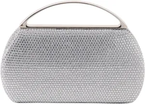 Women's Fashion Top Handle Rhinestone Beaded Evening Bag Clutch Handbag