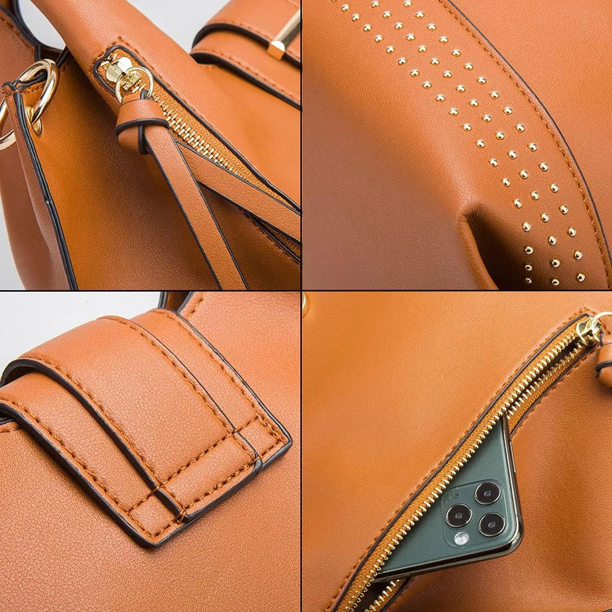 Womens Purse and Handbag 3 Pcs Bag Set Tassel Tote Clutch Satchel Top Handle Shoulder Bag