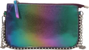 Women's Rainbow Underarm Clutch Purse Y2K Beaded Shoulder Handbags Crossbody Bags With Chain
