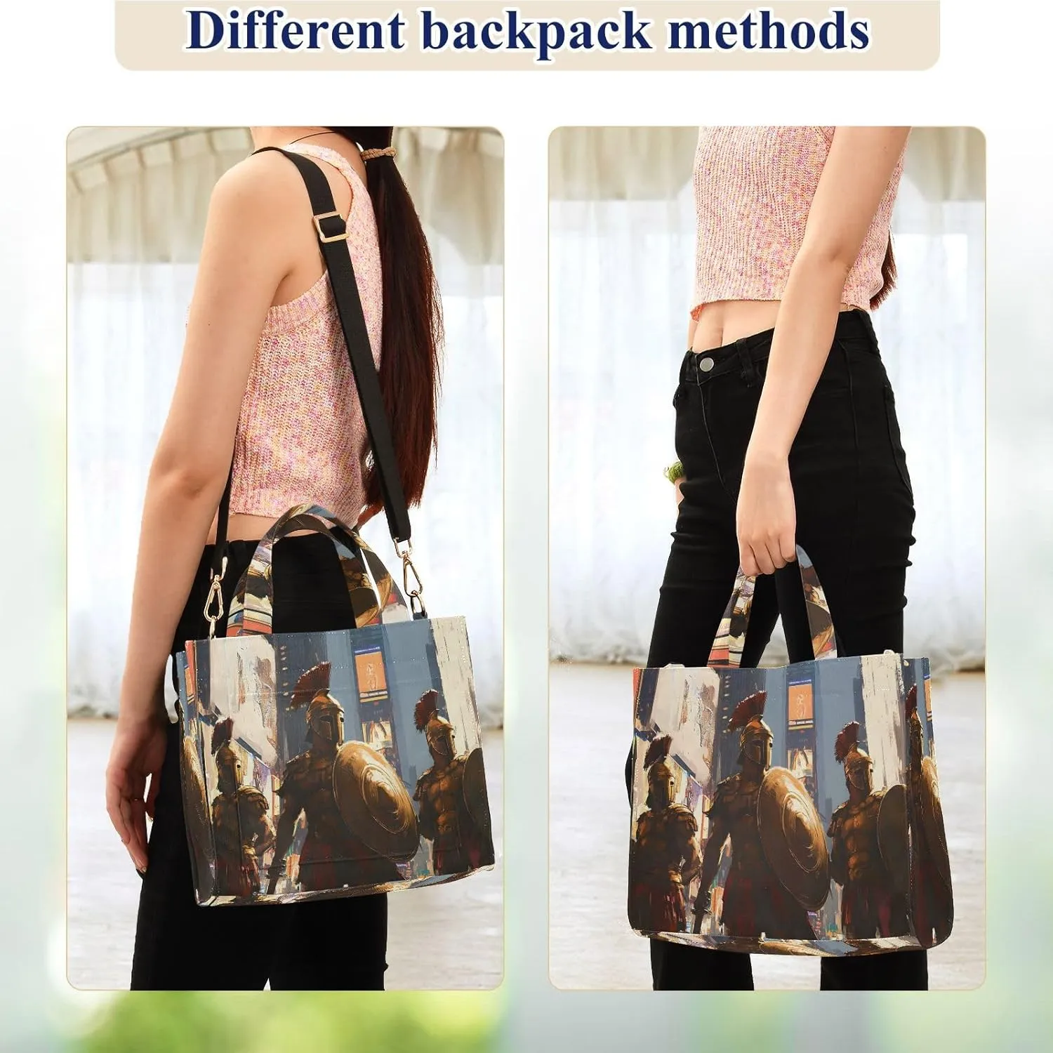 Women's Shoulder Handbags Knight Urban Print, Corduroy Tote Bag Large Capacity Small Size