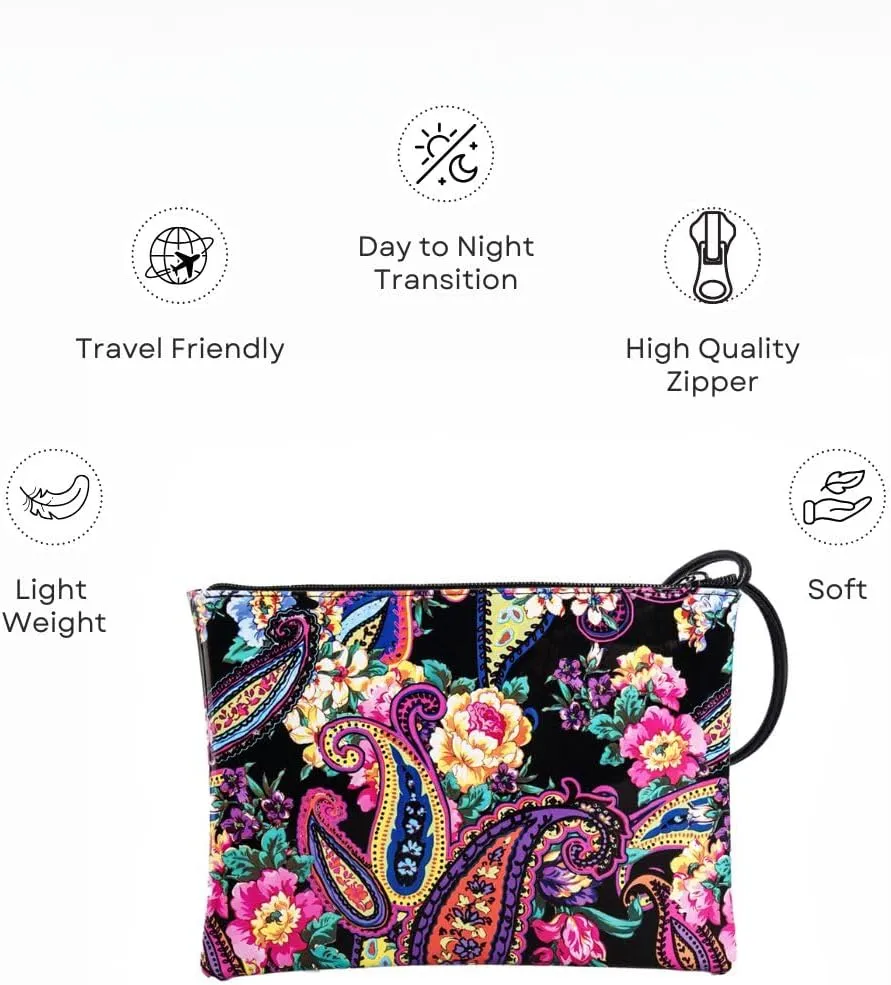 Women's Small Clutch Bag with Wrist Strap Evening Formal Party Wedding Guest Cocktail Prom Clutch Handbag