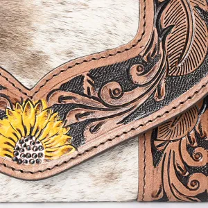 Women's Western Leather Rustic Rose Boohoo Buckaroo Trifold Handmade Hand Wallet - Stylish and Functional Cowhide Clutch