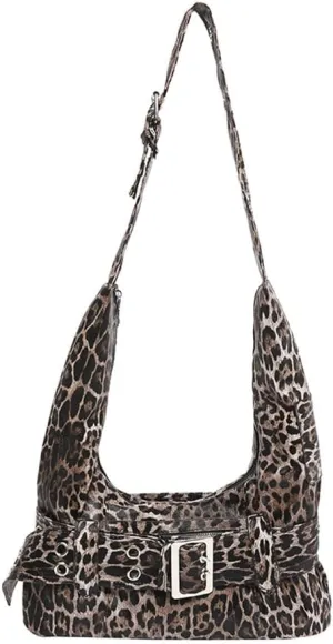Women's Y2k Shoulder Bag Cheetah Leopard Print Tote Bags Underarm Bag Crossbody Bag 2000s Fashion Streetwear