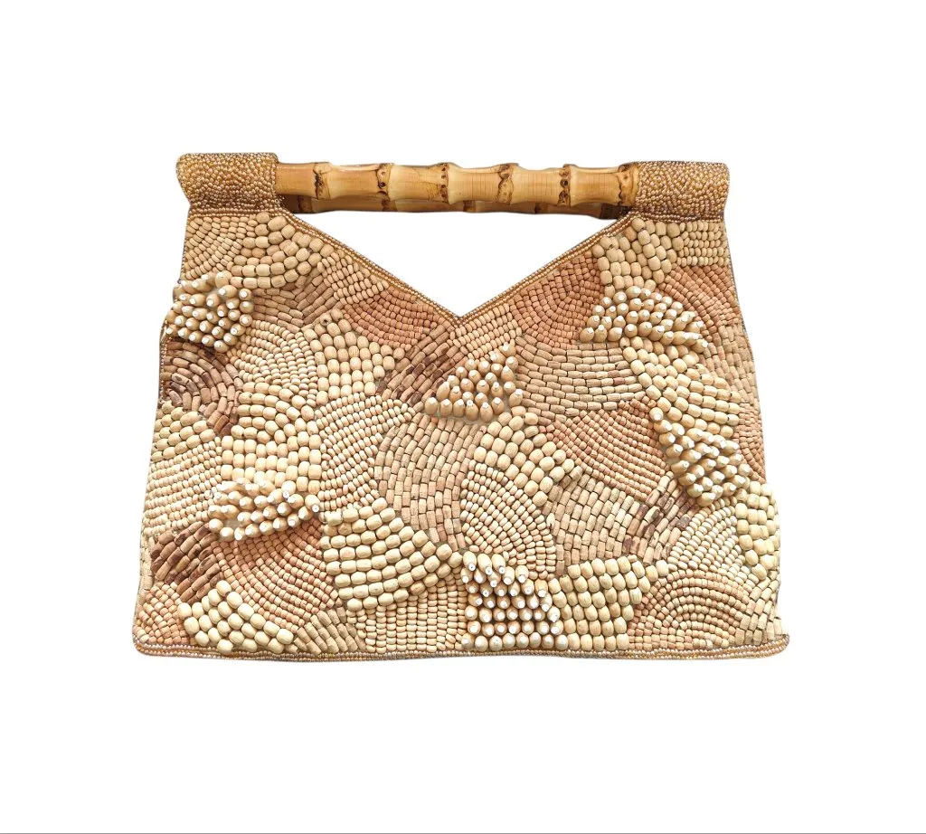 Wood Beads Bamboo Handle