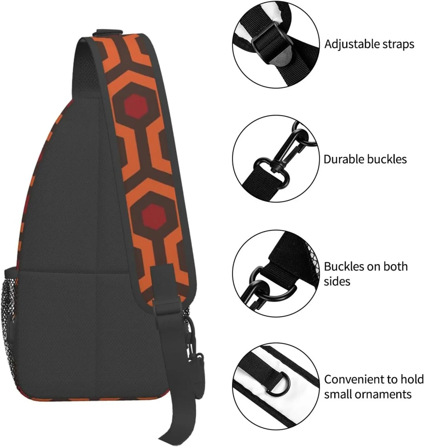 WURTON Shining Overlook Print Crossbody Backpack Shoulder Bag Cross Chest Bag For Travel, Hiking Gym Tactical Use