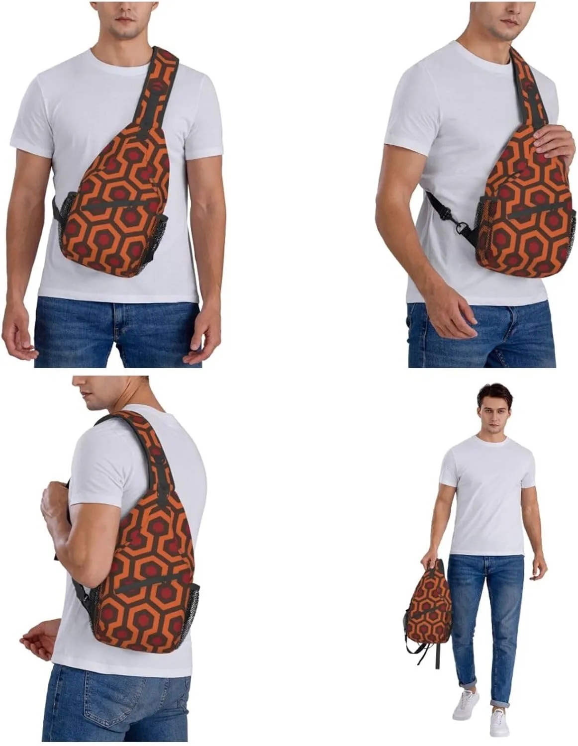 WURTON Shining Overlook Print Crossbody Backpack Shoulder Bag Cross Chest Bag For Travel, Hiking Gym Tactical Use