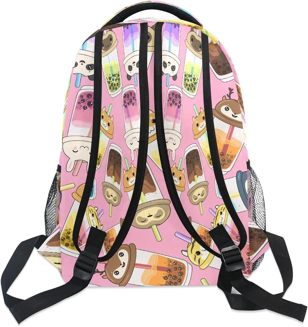 xigua Kawaii Bubble Tea Print Computer Backpack - Lightweight School Bag for Boys Girls Tenns