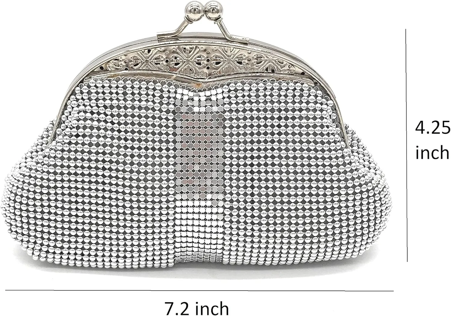 XX-Small Women clutch metal mesh purse for Cocktail Party Prom Wedding Banquet