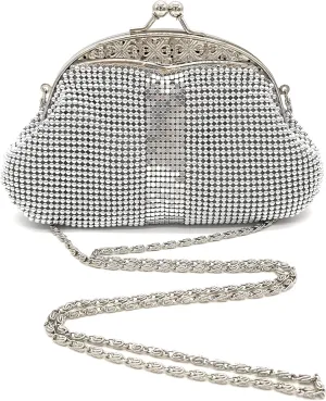 XX-Small Women clutch metal mesh purse for Cocktail Party Prom Wedding Banquet