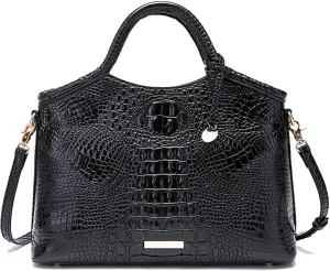 XXGJOALD-Satchel Bag Women’s Vegan Leather Purse Crocodile-Embossed Pattern with Top Handle Large Shoulder Bag Handbag