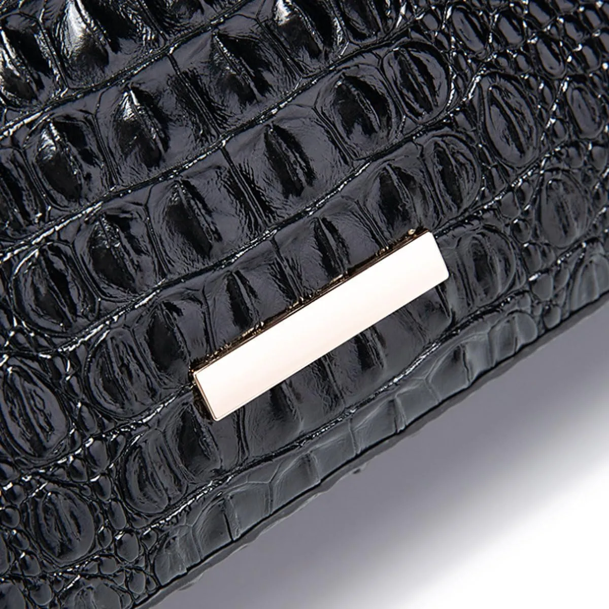 XXGJOALD-Satchel Bag Women’s Vegan Leather Purse Crocodile-Embossed Pattern with Top Handle Large Shoulder Bag Handbag