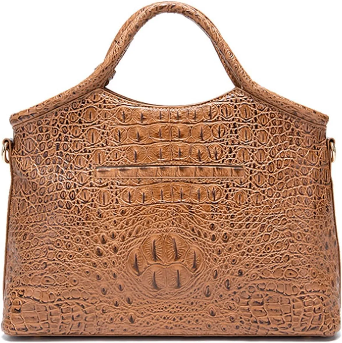 XXGJOALD-Satchel Bag Women’s Vegan Leather Purse Crocodile-Embossed Pattern with Top Handle Large Shoulder Bag Handbag
