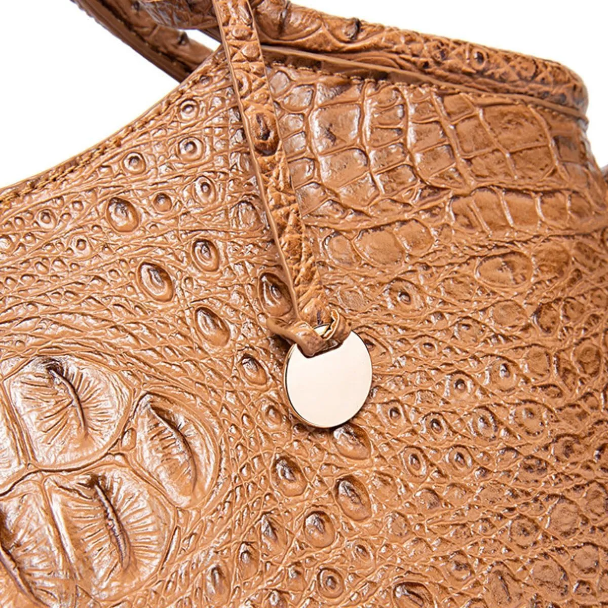 XXGJOALD-Satchel Bag Women’s Vegan Leather Purse Crocodile-Embossed Pattern with Top Handle Large Shoulder Bag Handbag