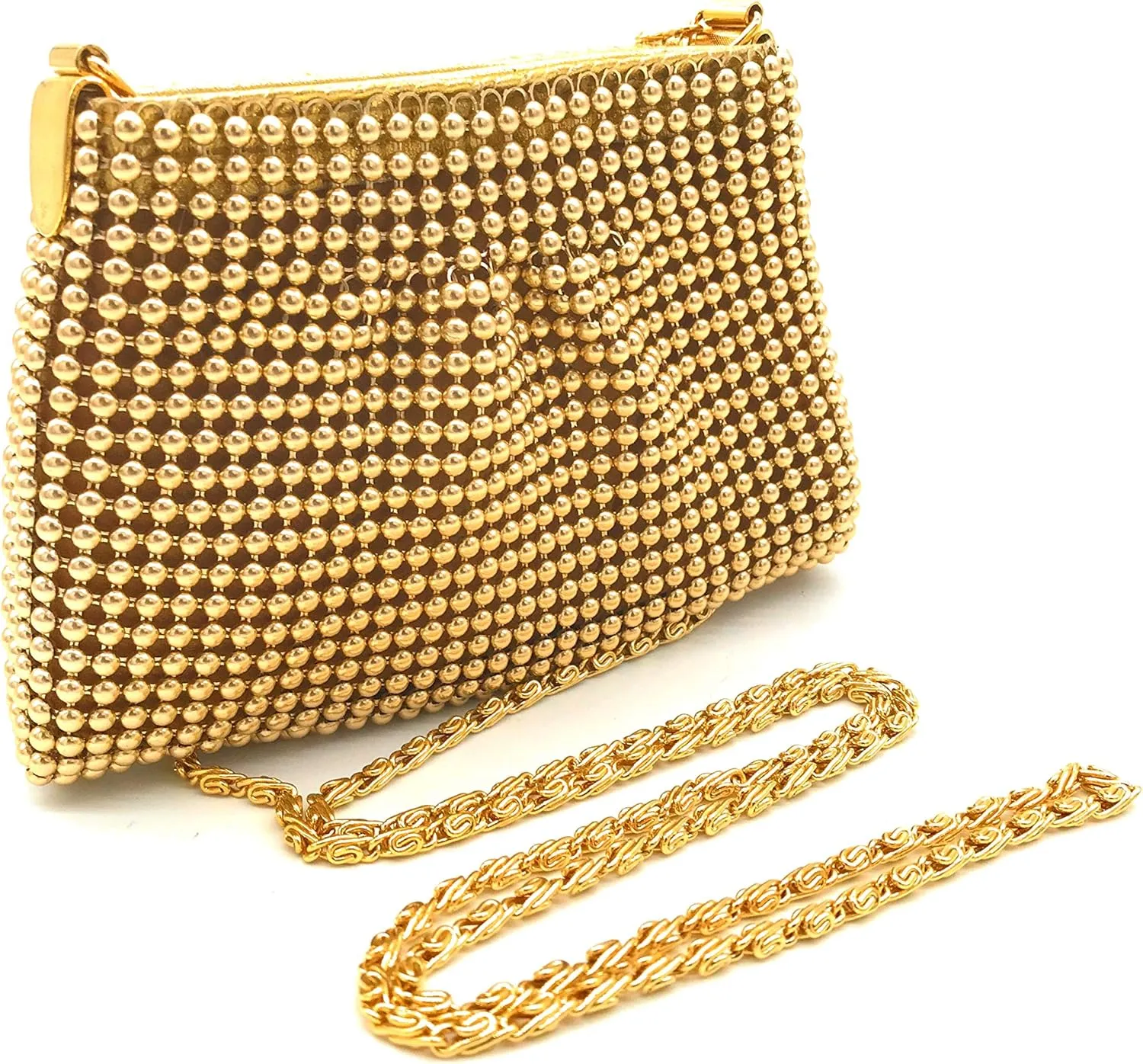 XXX-Small Women Clutch Metal Beaded Mesh Evening Purse