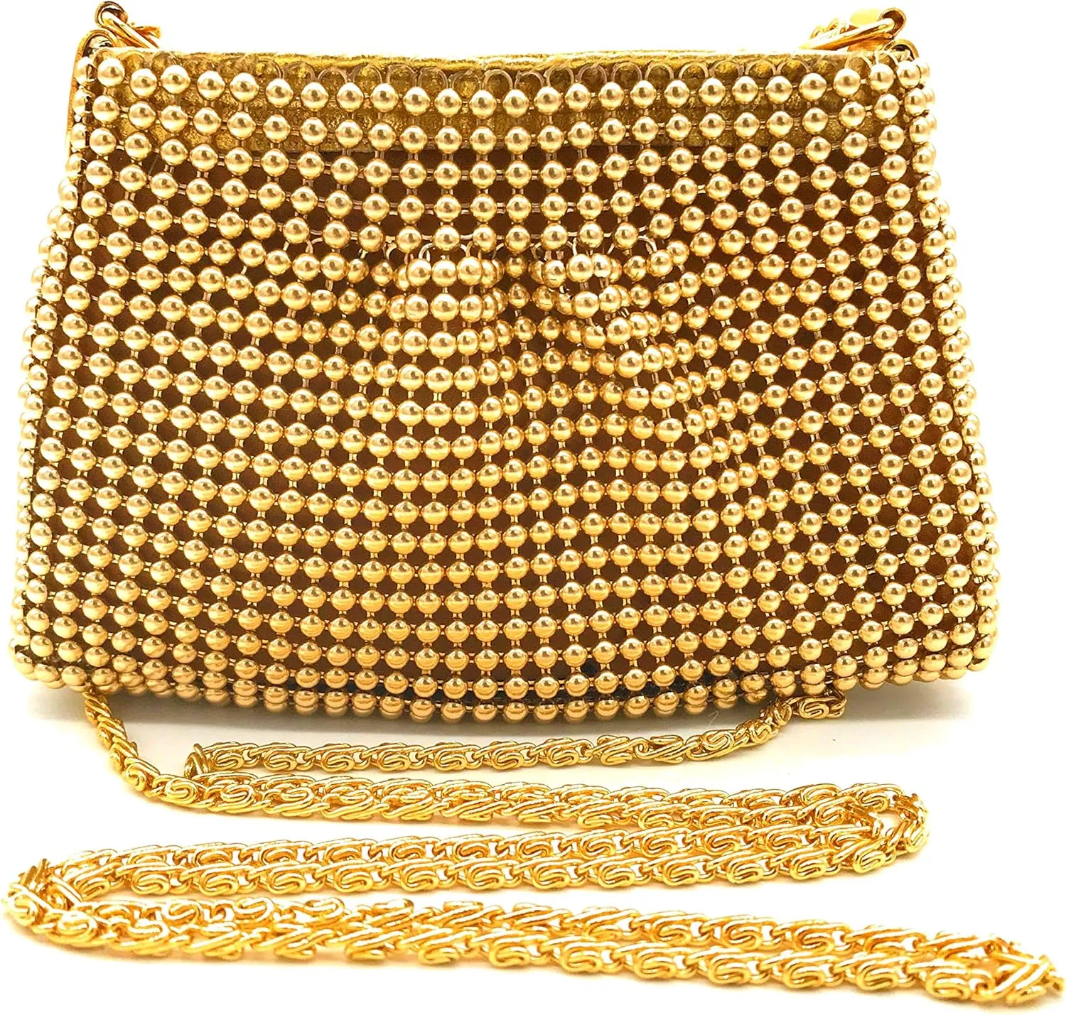 XXX-Small Women Clutch Metal Beaded Mesh Evening Purse