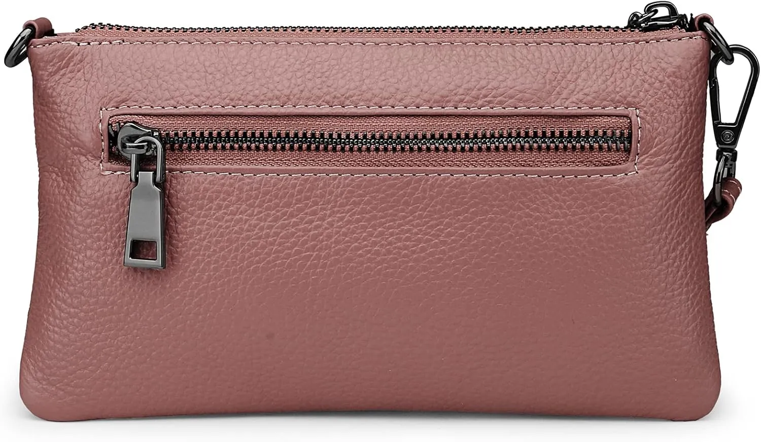 YALUXE Womens Wristlet Real Leather Chevron Tassel Large V Clutch Wallet with Shoulder Strap