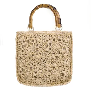 YYW Cute Handwoven Rattan Straw Bag for Women, Boho Beach Tote with Feathers Ornaments and Hanging Strap
