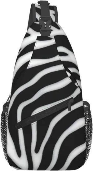 Zebra Print Print Sling Bag Crossbody Travel Hiking Chest Backpack Shoulder Daypack For Women Men