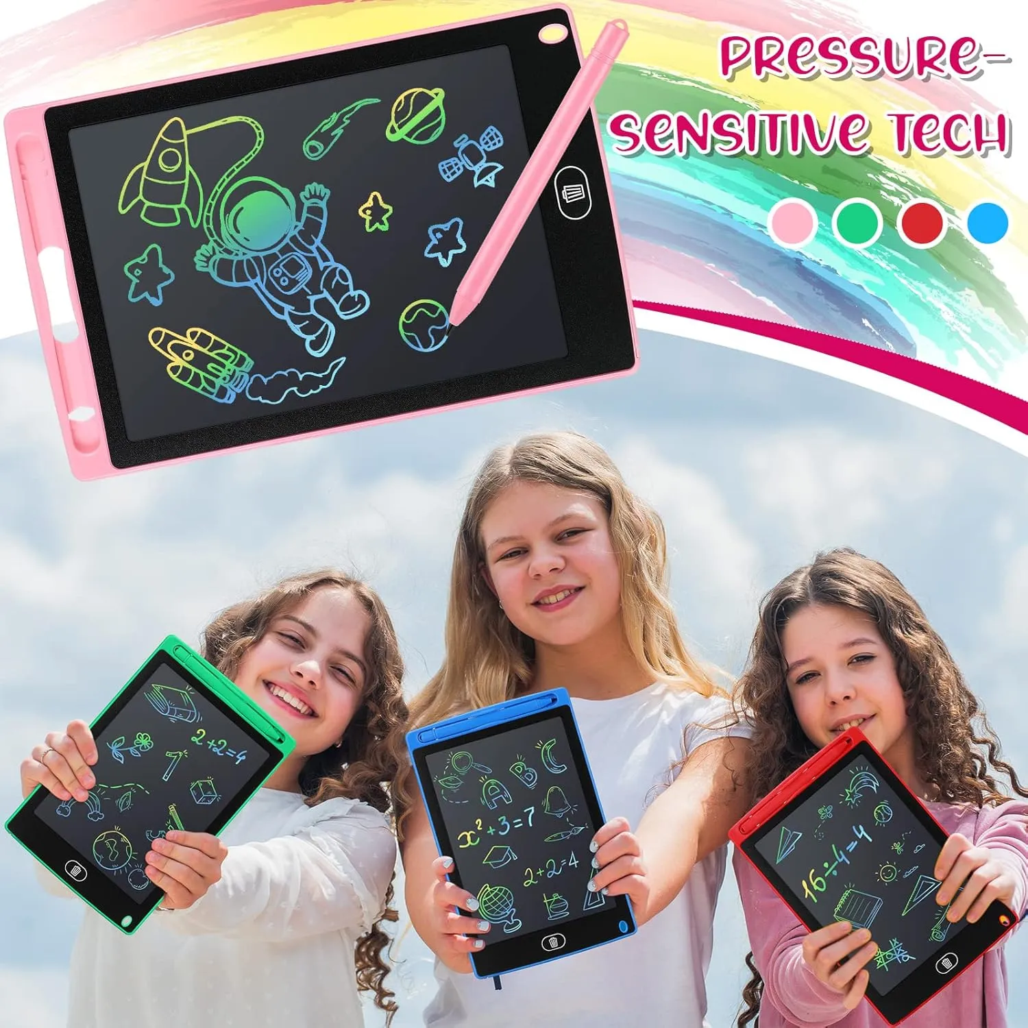 Zhehao 20 Pack LCD Writing Board for Kids, 8.5 Inches Doodle Board Reusable Board Screen Drawing Pad Erasable Painting Pads Educational Toy for 3-8 Years(Blue, Red, Green, Pink)